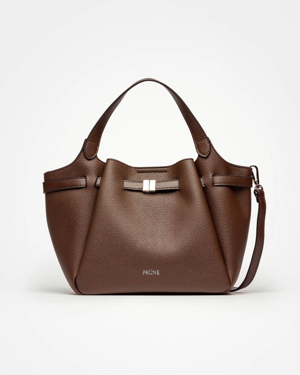 Cartera de mano Marble en efecto cuero graneado - Marron 