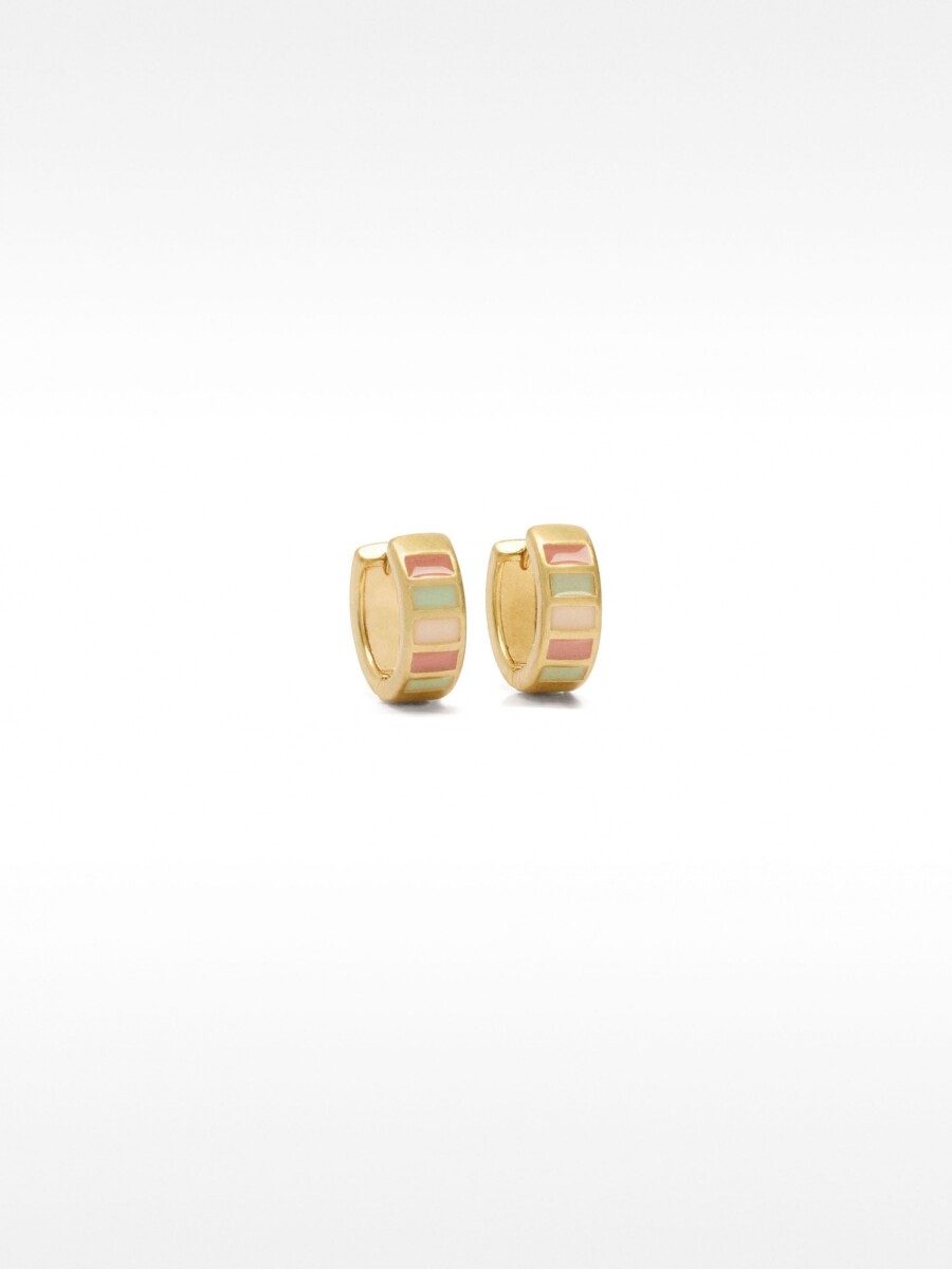 Aros Con Esmaltado multicolor