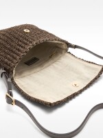 Bolso De Bandolera Efecto Rafia marron