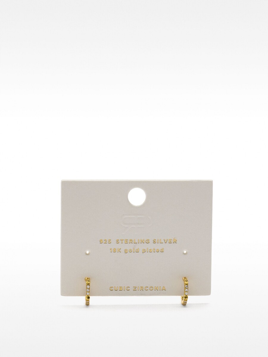 Aros Con Circonitas - Plata De Ley 925 dorado