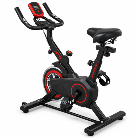 Bicicleta Spinning Hogar Disco 8kg Monitor Pulso Regulable Negro/rojo