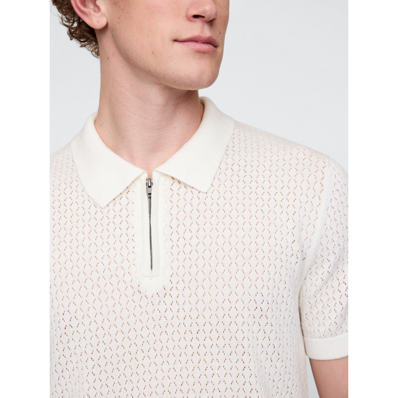 SS COTTON ZIP POLO NEW OFF WHITE
