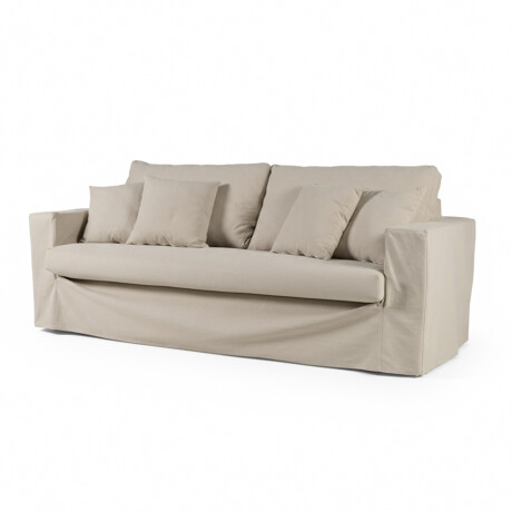Sofá Moscow con Funda - Tela Rústica - 3 cuerpos TD5263-1636 (Capuccino)