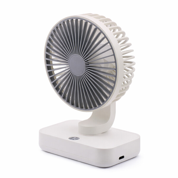 Ventilador Escritorio Recargable Usb Batería 3 Velocidades Color Blanco