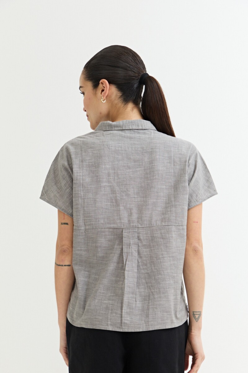 Camisa sin mangas lino GRIS