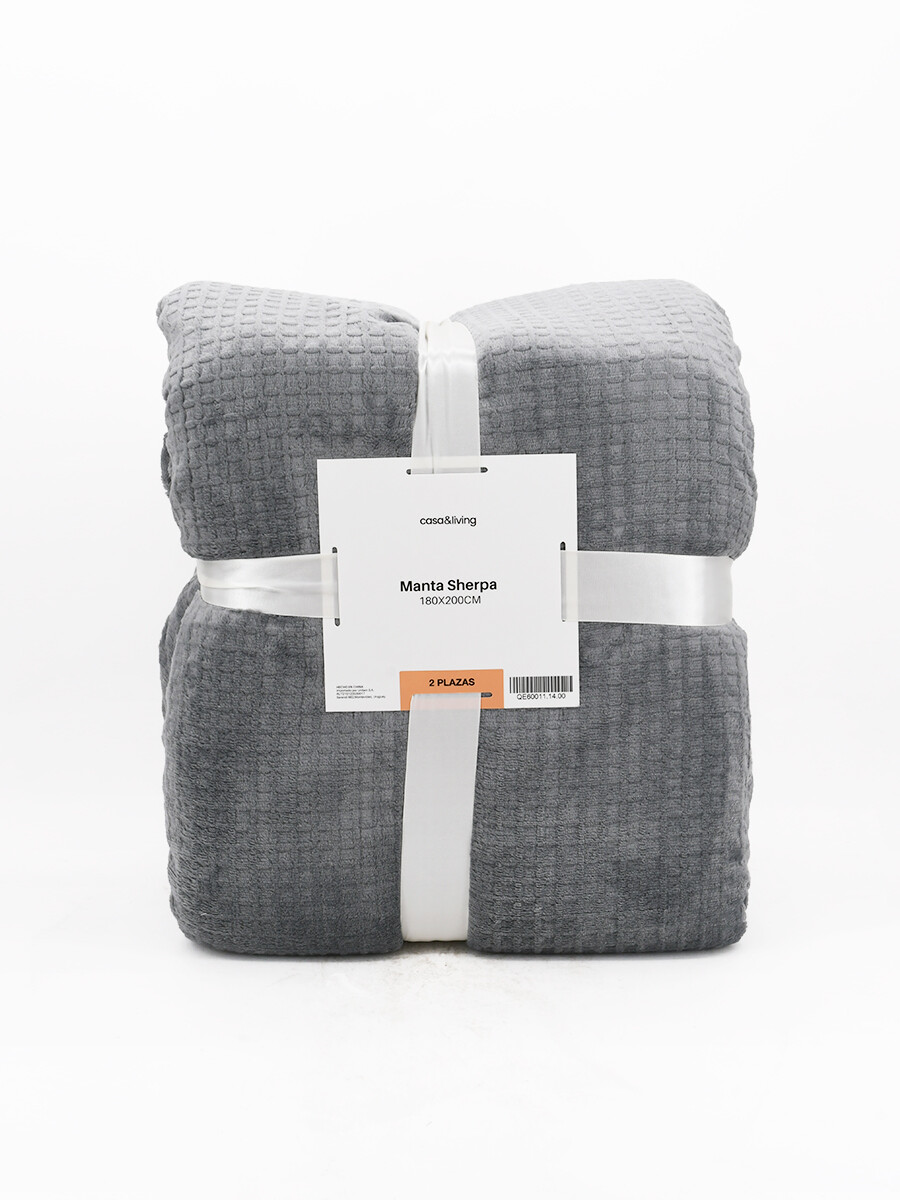 MANTA SHERPA LISA 2 PLAZAS - GRIS 