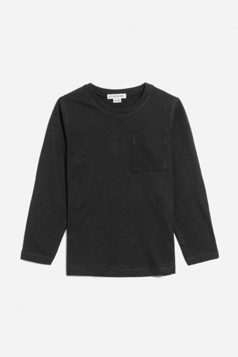 Remera básica manga larga - Negro 
