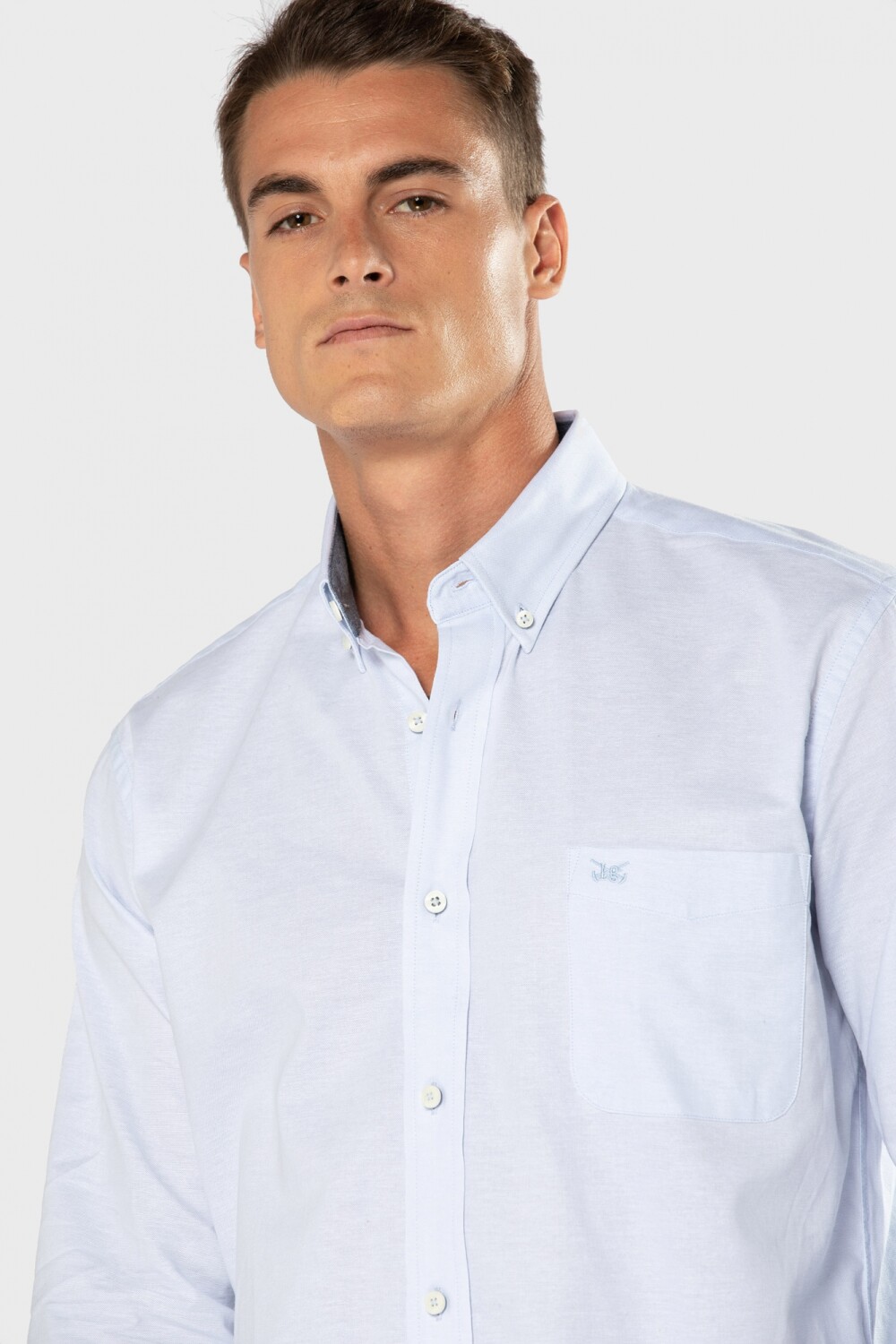 CAMISA LISA OXFORD Celeste