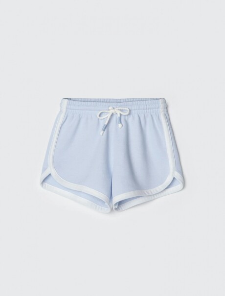 SHORT INFANTIL CON CINTURA ELASTIZADA CELESTE