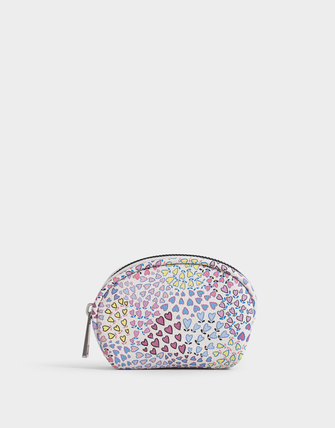 Monederos Clasico Monedero Cuerina Corazones - Combinacion Multicolor