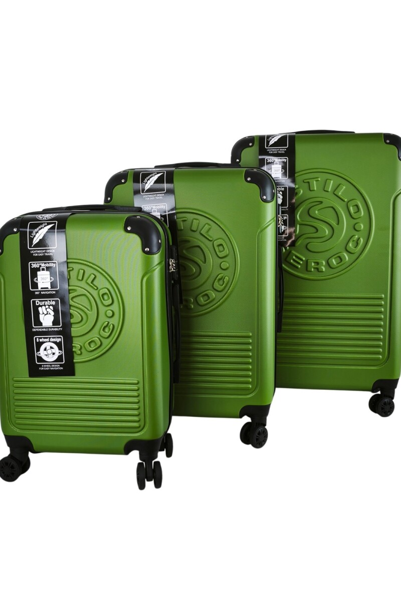 Set valijas ABS Verde claro