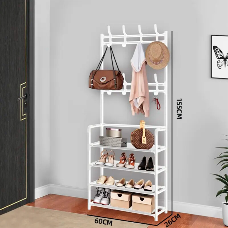 Perchero Zapatera Organizador Negro Blanco