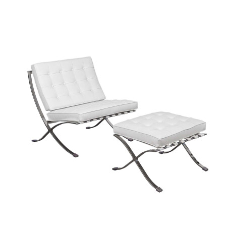 BUTACA C/PUFF PU BLANCO BARCELONA