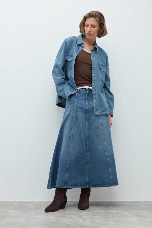 Falda de jean jean medio