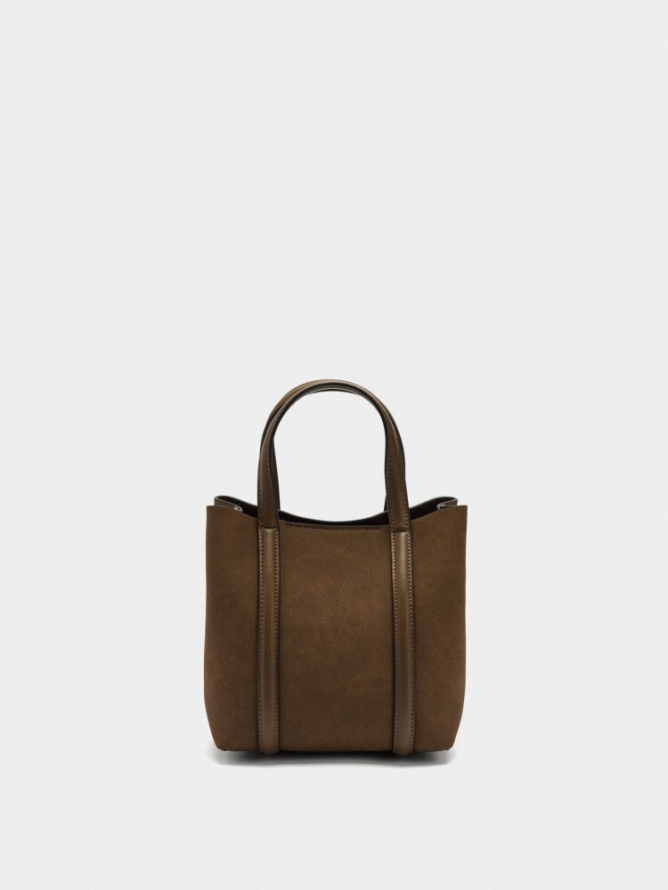 Bolso Tote Con Bandolera S camel