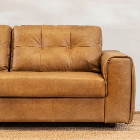 Sillón Cuero Raffaello 2 Cuerpos Camel U