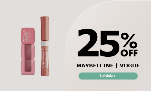 Labiales Maybelline y Vogue 25%