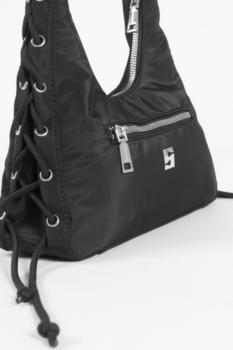 Cartera de hombro acordonada negro