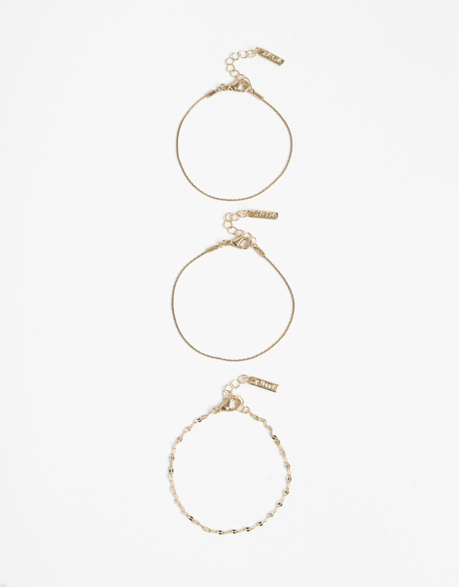 Set De Pulseras Flexibles De Metal 