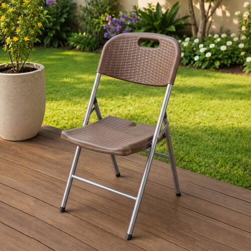 Silla de exterior plegable Marrón Silla de exterior plegable Marrón
