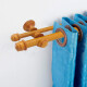 Barrote cortina doble de metal 2 m + 2 Soportes MARRON CLARO