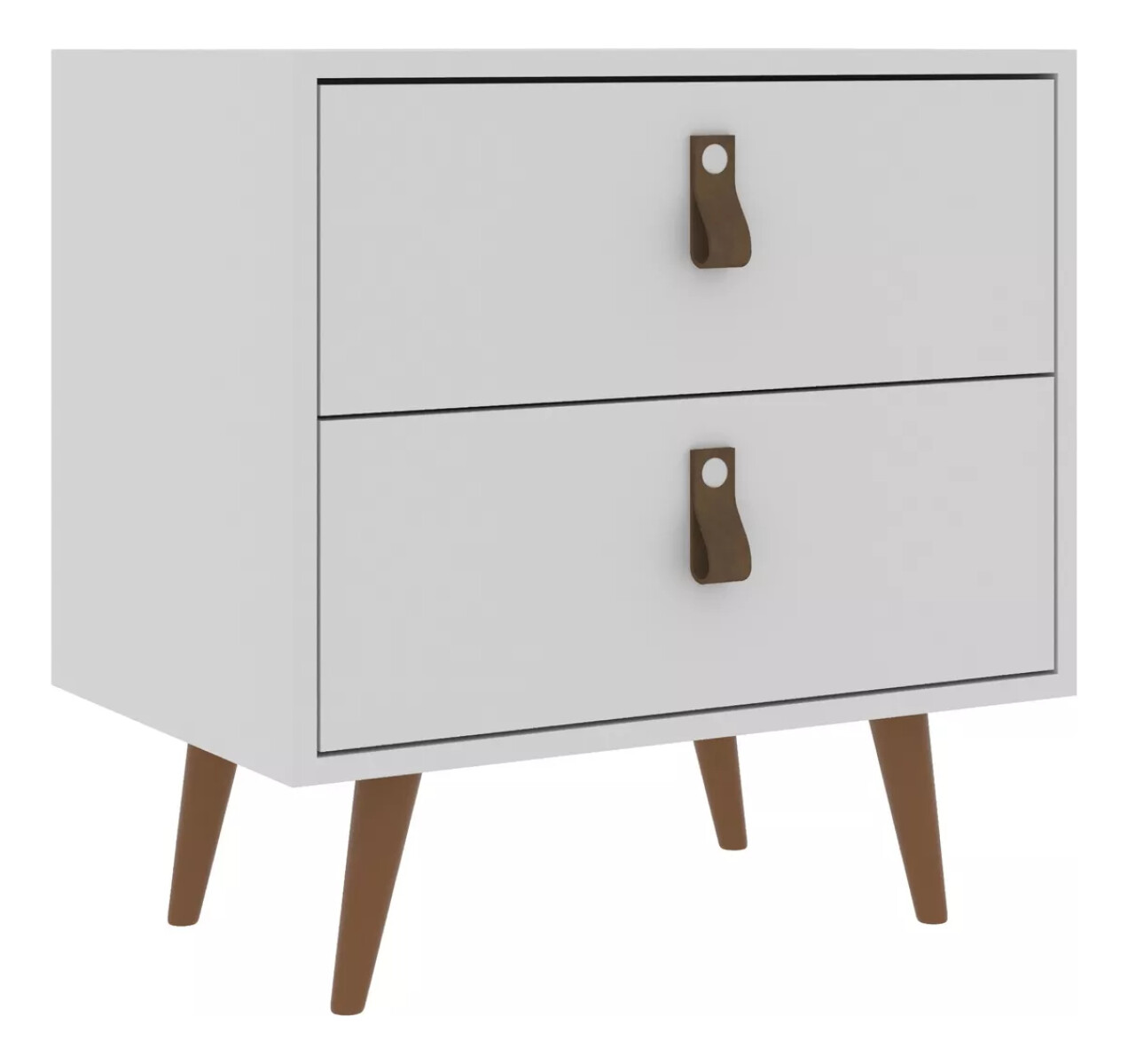 Mesa De Luz Cabecera Padua Nordica Cajones Dormitorio - Blanco 