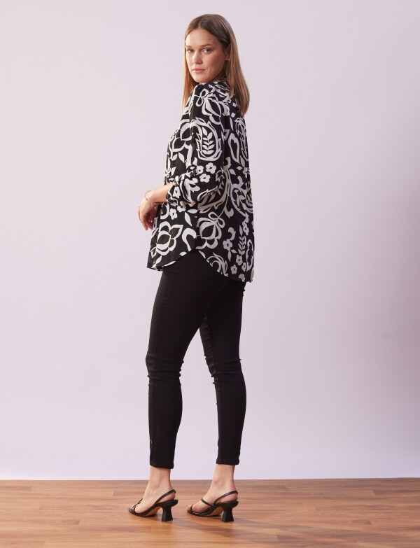 Blusa Print NEGRO/BLANCO