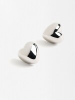 Pendientes En Forma De Corazón plateado