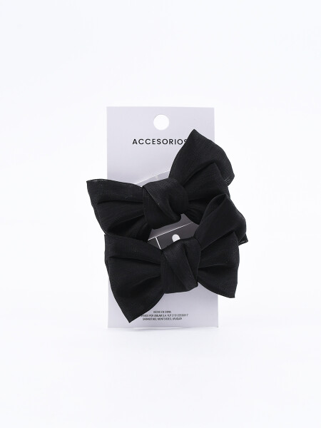 BROCHE MOÑAS SET X 2 NEGRO