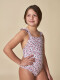 Traje De Baño Estampado Flor Grande Rosa Medio