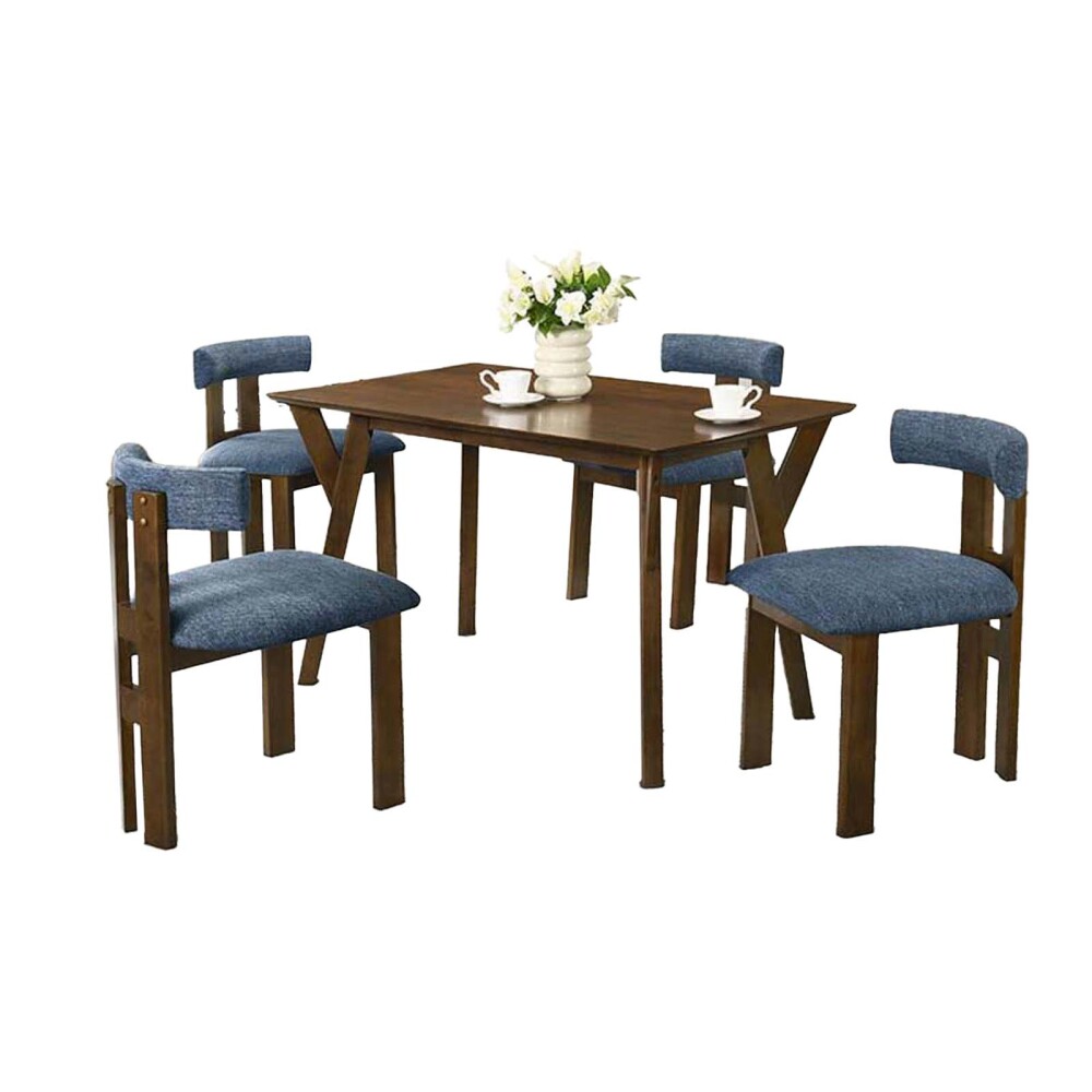 JUEGO DE COMEDOR 1+4 MADERA MARRON IRINA