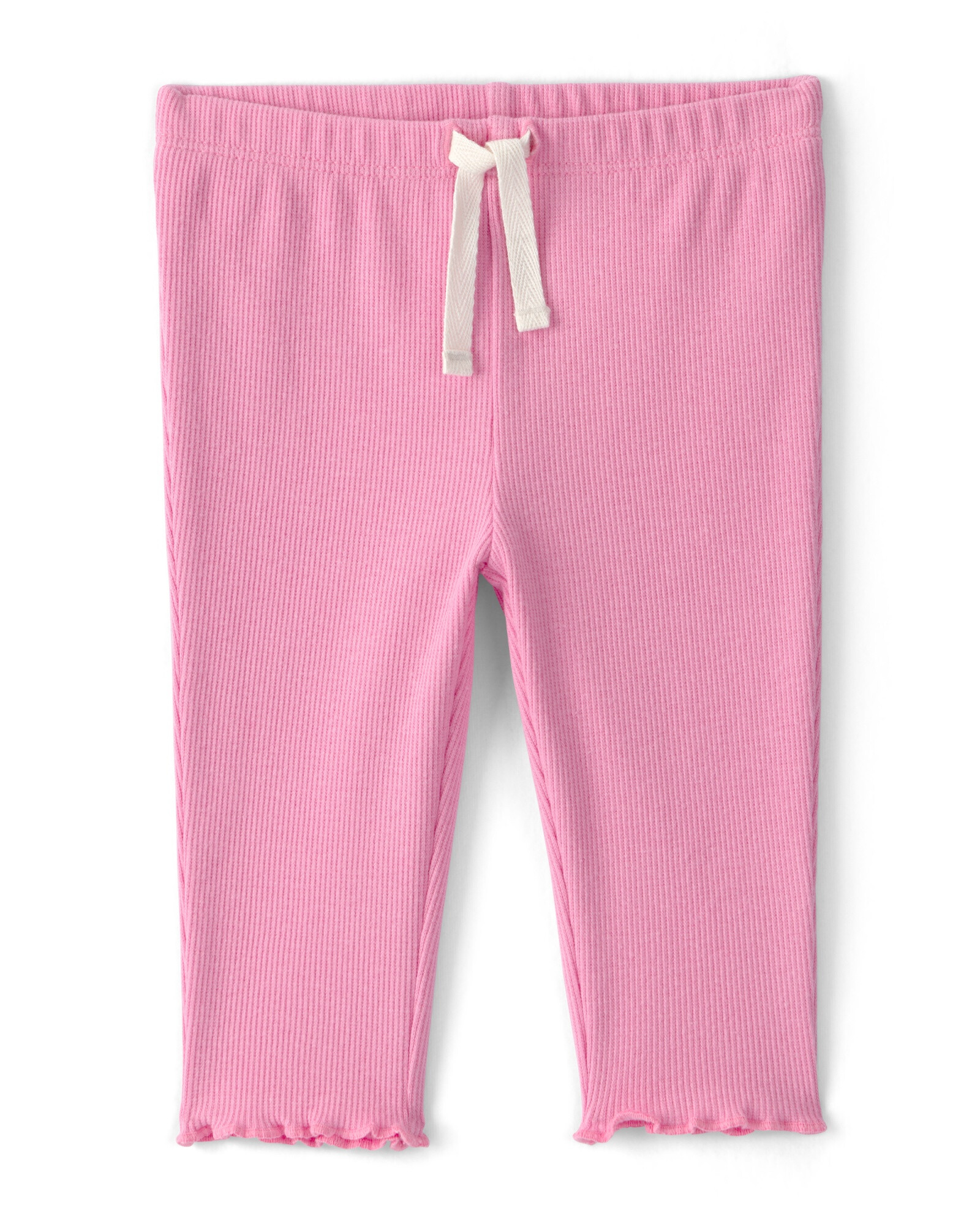 Pantalón de algodón acanalado, rosado Sin color