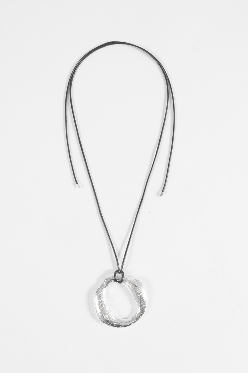 Collar cordón dije abstract plateado