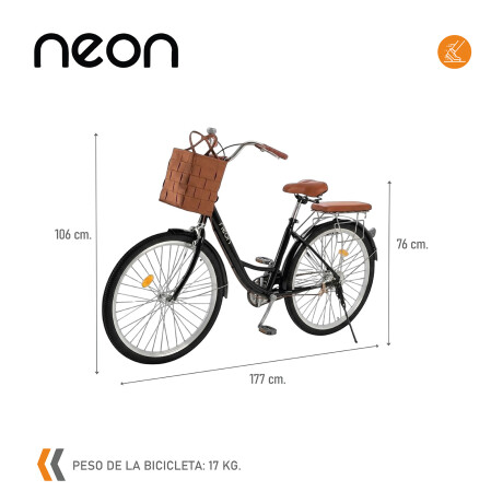 Bicicleta Urbana Rodado 26 con Canasto Vintage Negro