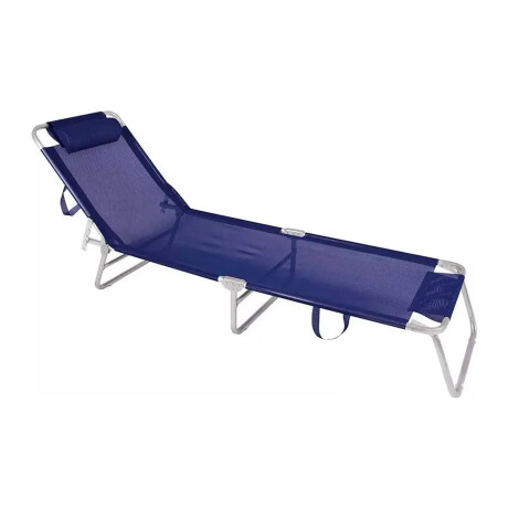 Reposera Aluminio 4 Posiciones Aluminio c/Asas Plegable Mor Azul