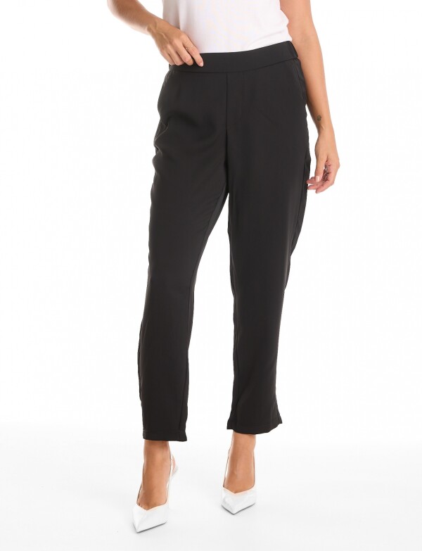Pantalon Relaxed Fit & Cintura Elástica Posterior NEGRO
