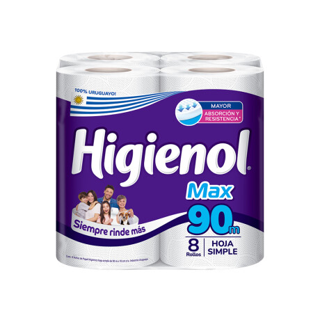 Higienol Papel Higiénico Max 90m X 8 Higienol Papel Higiénico Max 90m X 8