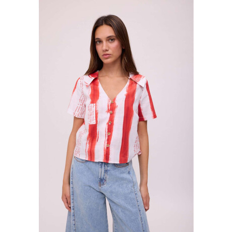 BLUSA FRESA PRINT Rayas Rojo