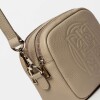 Bandolera Eterial en cuero graneado Taupe Niquel