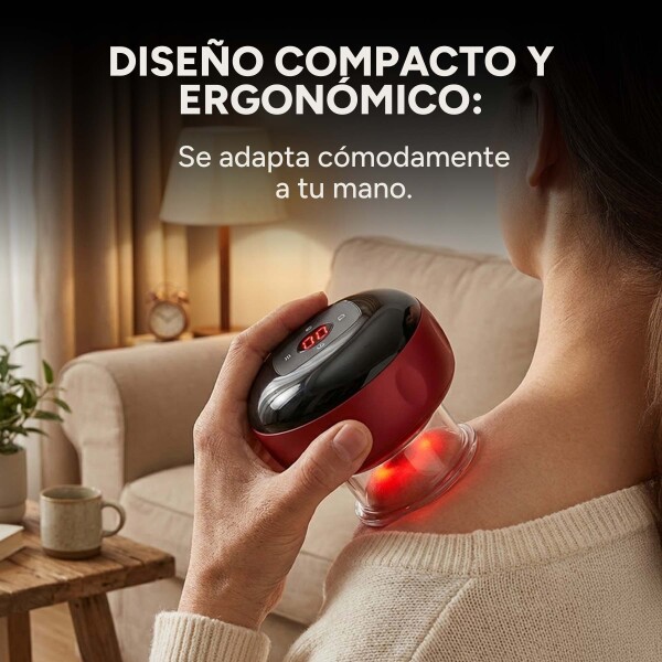 Masajeador Eléctrico Ventosa Vacío Recargable Terapeutico Color Rojo