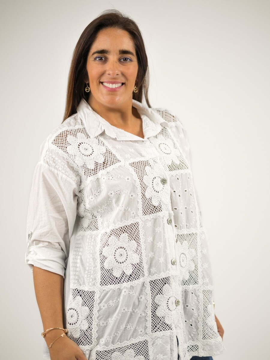 Camisa broderie bordada Blanca