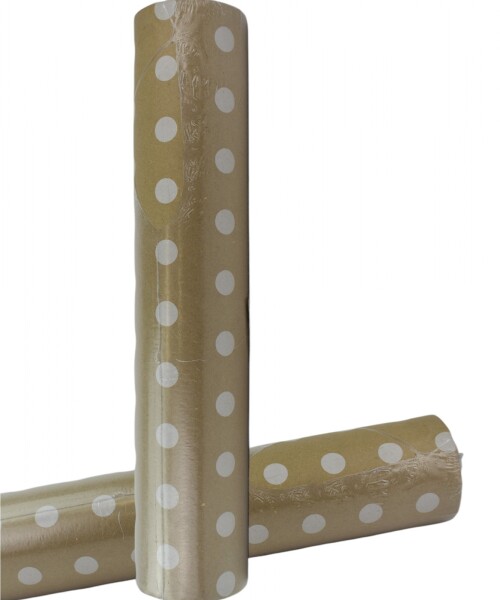 Papel Regalo Bobina 60cm x 100mts WHITE DOTS