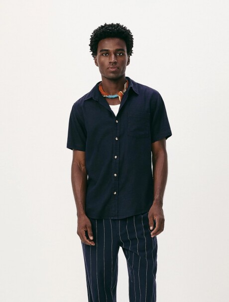 CAMISA MANGA CORTA SLIM AZUL