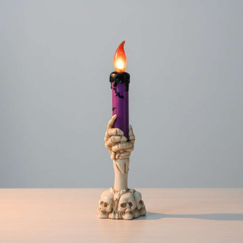 Velas con luz led - Decoración Halloween Violeta 22cm