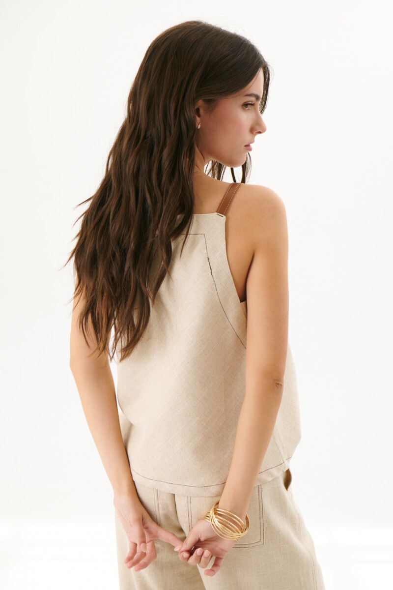 MUSCULOSA LINO ART BEIGE