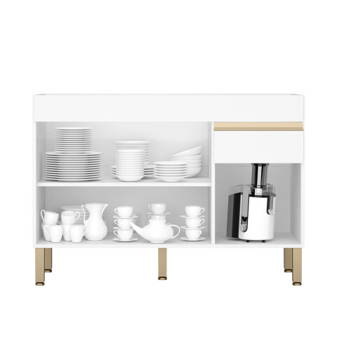 Modulo Bajo Mesada Sin Tapa Tres Puertas De 120 cms. BLANCO