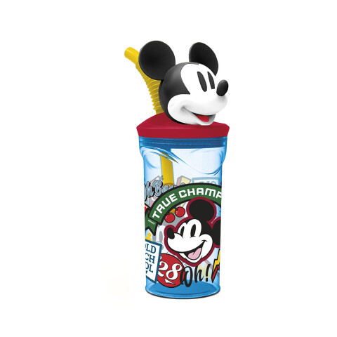 Vaso Alto con Forma 3D Mickey 18 cm 360ml Mickey Celeste
