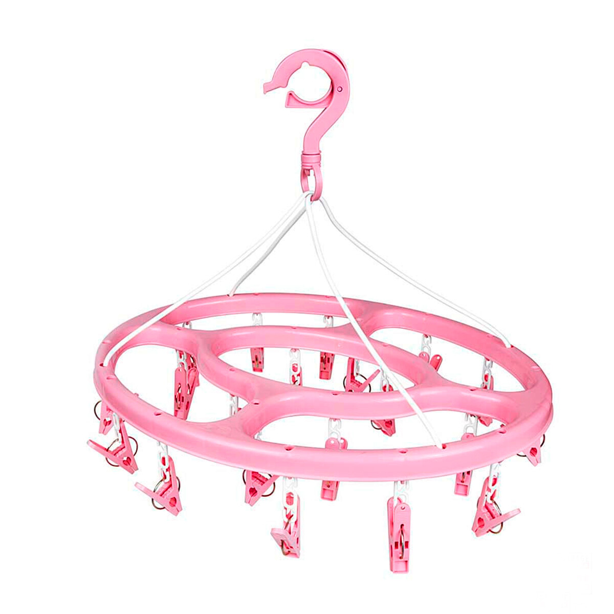 Tendedero portátil 24 palillos ovalado plástico - ROSA 