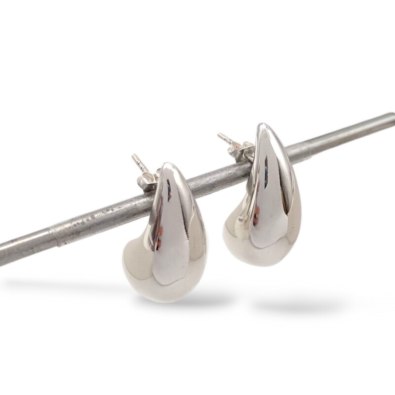 Caravanas Gotas Chicas-Plata Inflada-Sin Piedra-CA4038 sinpiedra