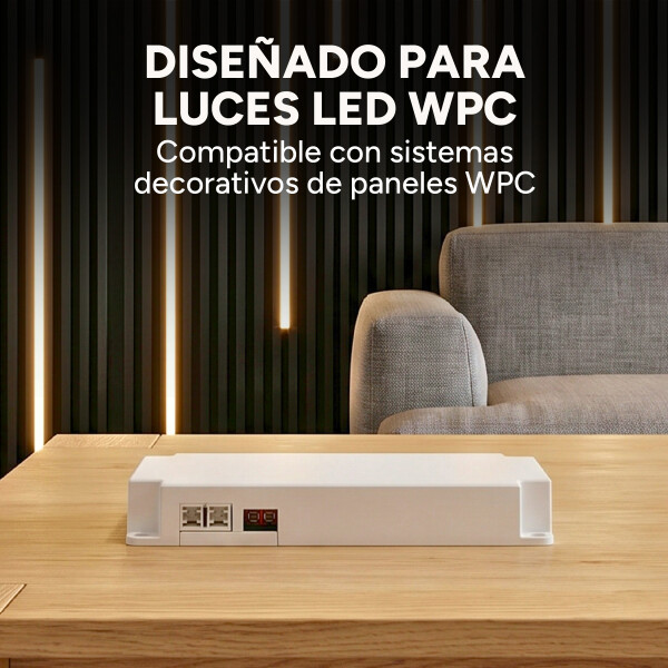 Transformador Luz Led Wpc 100w 24v Conexión Hasta 12 Luces Color Blanco